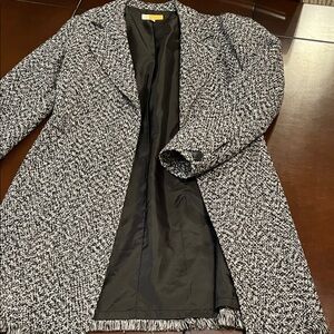 Tulle Black & White vintage Tweed long coat